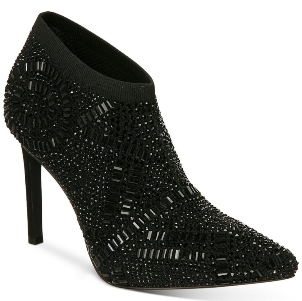 NEW Thalia Sodi Black Karmen Embellished Ankle Booties Size 10